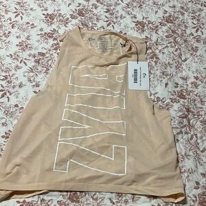 Zine Clothing Women's Beige Graphic Muscle Tee